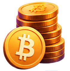 A stack of Bitcoin coins